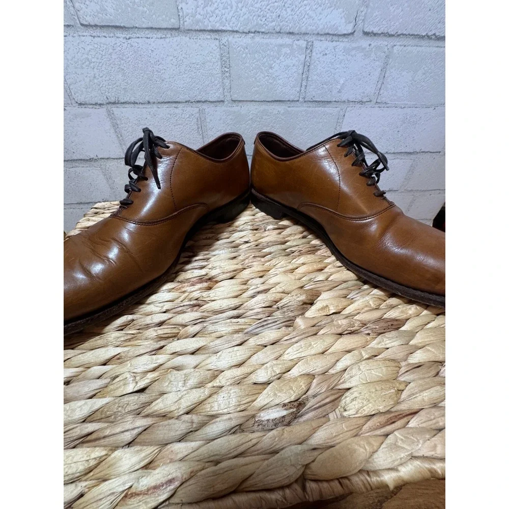 Allen Edmonds Carlyle Plain Toe Oxford Shoes Mens 10.5 D Brown Chili Leather
